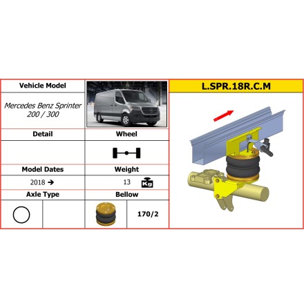 Luftfjdring MB Sprinter 300 RWD Enkelhjul 2018 -