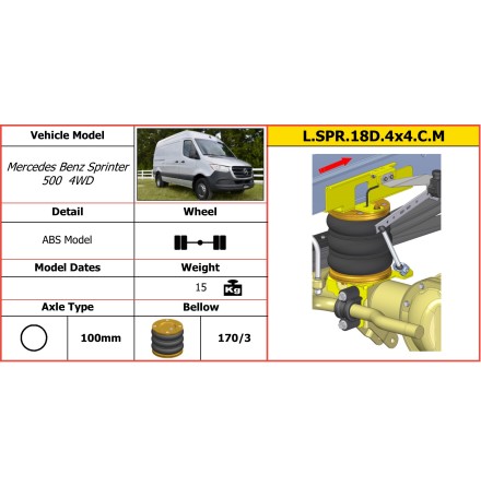 Luftfjdring MB Sprinter 500 RWD 4WD DRW 2018 -